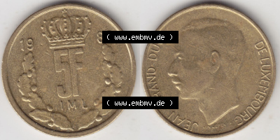 Münzen Luxemburg / Lëtzebuerg Eurovorläufer, Umlaufmünze vor Euroeinführung 1986-1988, 5 F, Francs, Franken 1986 (3) Sammlung