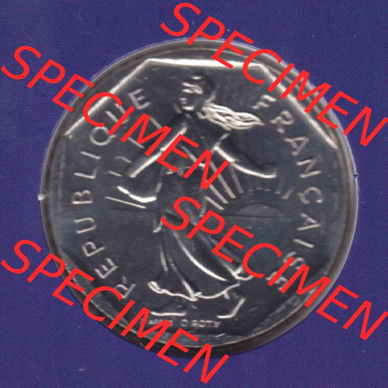 Münzen Frankreich Eurovorläufer, Umlaufmünze vor Euroeinführung 2000, 5 Francs. Rückseite einer Münze aus Europa als Digitales Bild / Bildmaterial zum... Sammlung
