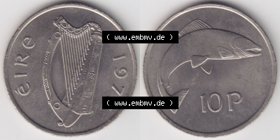 Münzen Irland Eurovorläufer, Umlaufmünze vor Euroeinführung 1975, 5 Pence 1975 (3) Sammlung