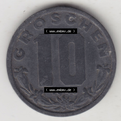Münzen Österreich / Austria Eurovorläufer, Umlaufmünze vor Euroeinführung 1947-1949, 10 Groschen 1948 I. (2) Sammlung
