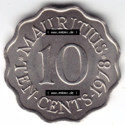 Münzen aus Afrika Mauritius Umlaufmünze 1954-1978, 10 Cent 1978 (1) Sammlung