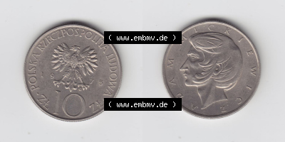 Münzen Polen / Polska Eurovorläufer, Umlaufmünze vor Euroeinführung 1975-1976, 10 Zlotych 1975 (3) Sammlung
