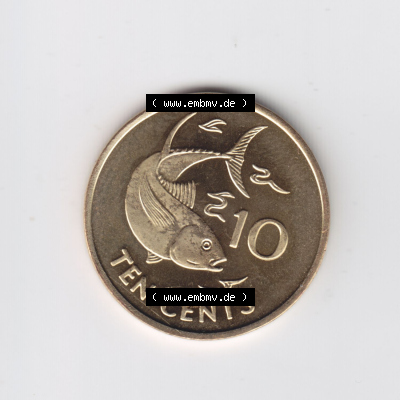 Münzen aus Afrika Seychellen / Seychelles Umlaufmünze 2007-2012, 10 Cent, Ten Cents 2007 (2) Sammlung