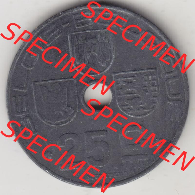 Münzen Belgien Eurovorläufer, Umlaufmünze vor Euroeinführung 1942-1946, 25 Centimes 1943 Belgie - Belgique (1) Sammlung
