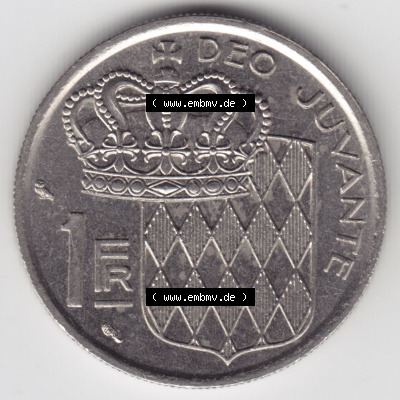 Münzen Monaco / Mu̍negu Eurovorläufer, Umlaufmünze vor Euroeinführung 1960-1995, 1 Fr, Franc, Franken Rainier III Prince... Sammlung