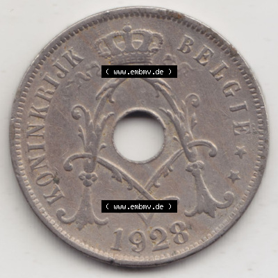Münzen Belgien Eurovorläufer, Umlaufmünze vor Euroeinführung 1910-1929, 25 Cen, 1928 Centimes Koninkrijk Belgie (2) Sammlung