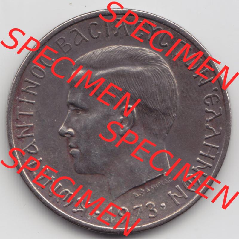 Münzen Griechenland Eurovorläufer, Umlaufmünze vor Euroeinführung 1973, 5 Apaxmai, Drachmen. Rückseite einer Münze aus Griechenland in Europa als... Sammlung