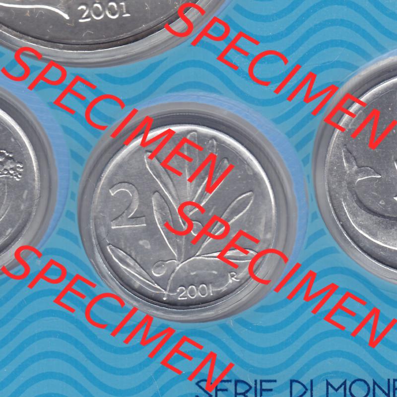 Münzen Italien / Italia Eurovorläufer, Umlaufmünze vor Euroeinführung 1953-2001, 2 Lira-Lire Insekt Münze 2001 (2) Sammlung