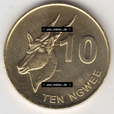Münzen aus Afrika Sambia / Zambia Umlaufmünze 2012-2017, 10 Ngwee 2012 (1) Sammlung