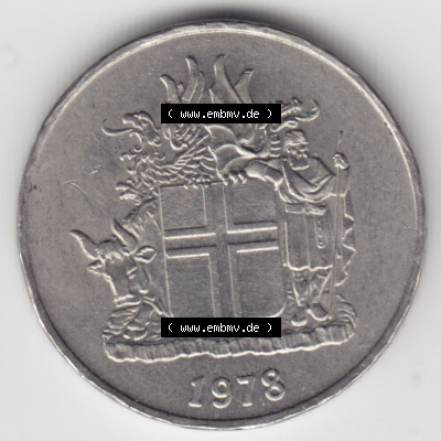 Münzen Island Eurovorläufer, Umlaufmünze vor Euroeinführung 1969-1980, 5 Kronur, Kronen 1978 (1) Sammlung