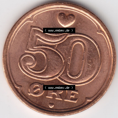 Münzen Dänemark / Danmark Eurovorläufer, Umlaufmünze vor Euroeinführung 2007 50 Öre (1) Sammlung