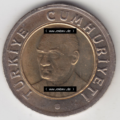 Münzen Türkei / Türkiye Eurovorläufer, Umlaufmünze vor Euroeinführung 2005-2008, 1 Yeni Neue LIra (2) Sammlung