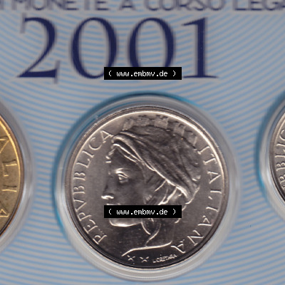 Münzen Italien / Italia Eurovorläufer, Umlaufmünze vor Euroeinführung 1993-2001, 100 Lira-Lire Vor Euro 2001 (1) Sammlung