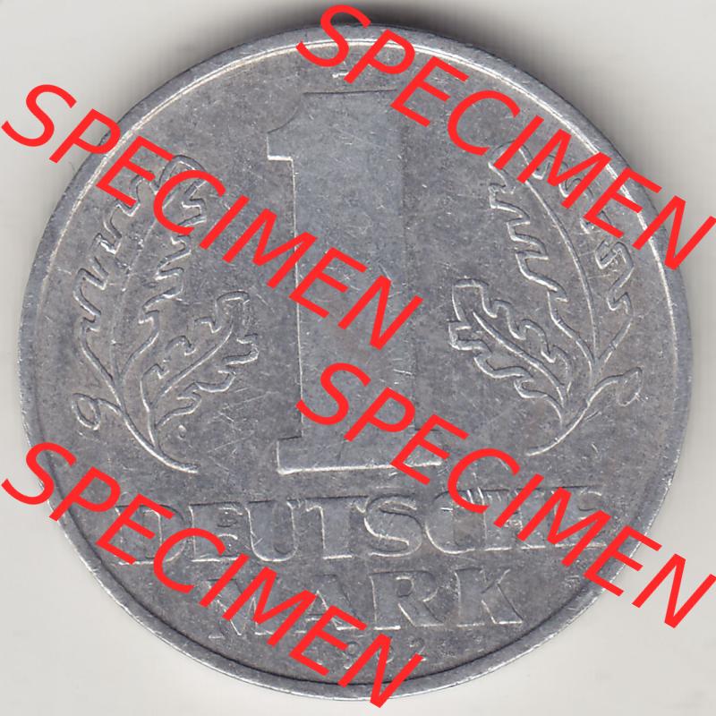 Münzen Deutschland DDR 1956-1963, A 1 Deutsche Mark 1962-3. Rückseite einer 1 Mark Münze / Umlaufmünze aus Deutschland der ehemaligen DDR in Europa als Digitales Bild... Sammlung
