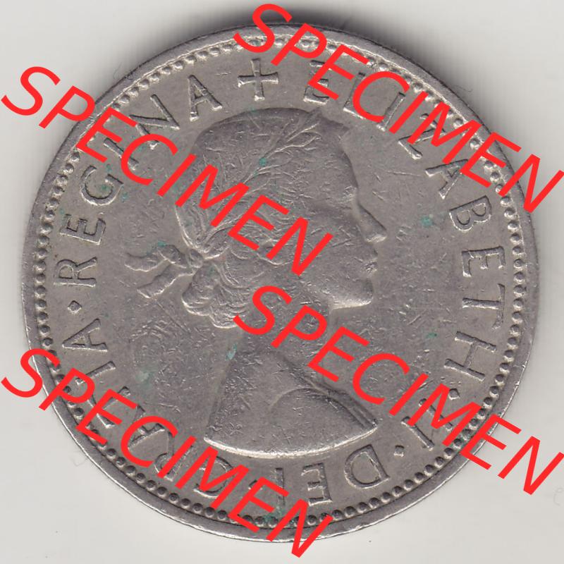 Münzen Großbritannien Eurovorläufer, Umlaufmünze vor Euroeinführung 1954-1970, 2 Schilling - Shillings 1966-3. Vorderseite einer Münze aus Großbritannien... Sammlung