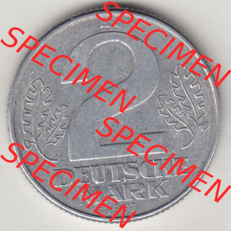 Münzen Deutschland DDR 1957-1957, A 2 Deutsche Mark 1957-1. Rückseite einer 2 Mark Münze / Umlaufmünze aus Deutschland der ehemaligen DDR in Europa als Digitales Bild... Sammlung