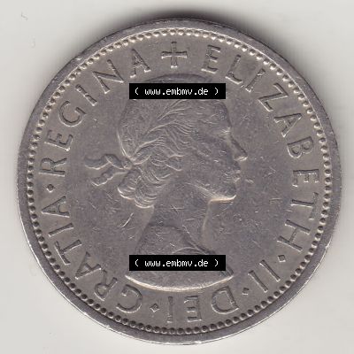 Münzen Großbritannien Eurovorläufer, Umlaufmünze vor Euroeinführung 1954-1970, 2 Schilling - Shillings 1966-4. Vorderseite einer Münze aus Großbritannien... Sammlung