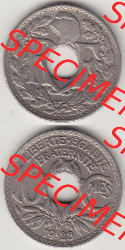 Münzen Frankreich Eurovorläufer, Umlaufmünze vor Euroeinführung 1917-1938, 10 Centimes, 10 CMES EGALITÉ FRATERNITÉ LIBERTÉ 1923-1. Rückseite... Sammlung