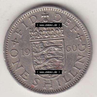 Münzen Großbritannien Eurovorläufer, Umlaufmünze vor Euroeinführung 1954-1970, 1 Schilling - One Shilling, 1960 (Stück 1)... Sammlung