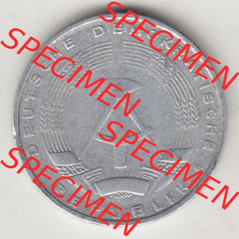Münzen Deutschland DDR 1968-1990, A 5 Pfennig 1968-2. Vorderseite einer Münze aus der ehemaligen DDR in Europa als Digitales Bild / Bildmaterial zum Herunterladen für Sammler... Sammlung