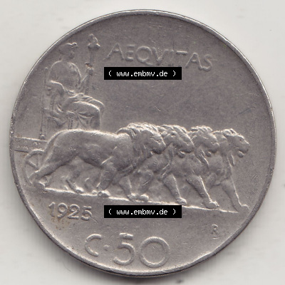 Münzen Italien / Italia Eurovorläufer, Umlaufmünze vor Euroeinführung 1919-1935, 50 Centesimi, Cent Viktor Emanuel III. ,... Sammlung