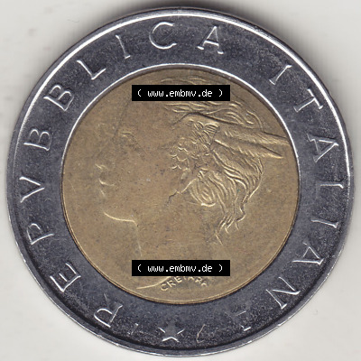 Münzen Italien / Italia Eurovorläufer, Gedenkmünze vor Euroeinführung 1997-1997, 500 Lire, 50 Jahre Staatspolizei (1947-1997),... Sammlung