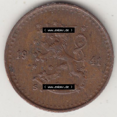Alte Münzen Finnland, inoffizieller privater Kursmünzensatz / KMS - Zusammenstellung, mit Münze 1940-1943, 25 Penny, Penniä Lupfer 1941-1. Vorderseite... Sammlung