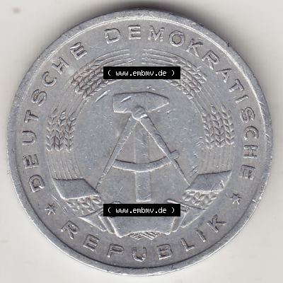 Münzen Deutschland DDR 1956-1963, A 1 Deutsche Mark 1956-2. Vorderseite einer 1 Mark Münze / Umlaufmünze aus Deutschland der ehemaligen DDR in Europa als Digitales Bild... Sammlung