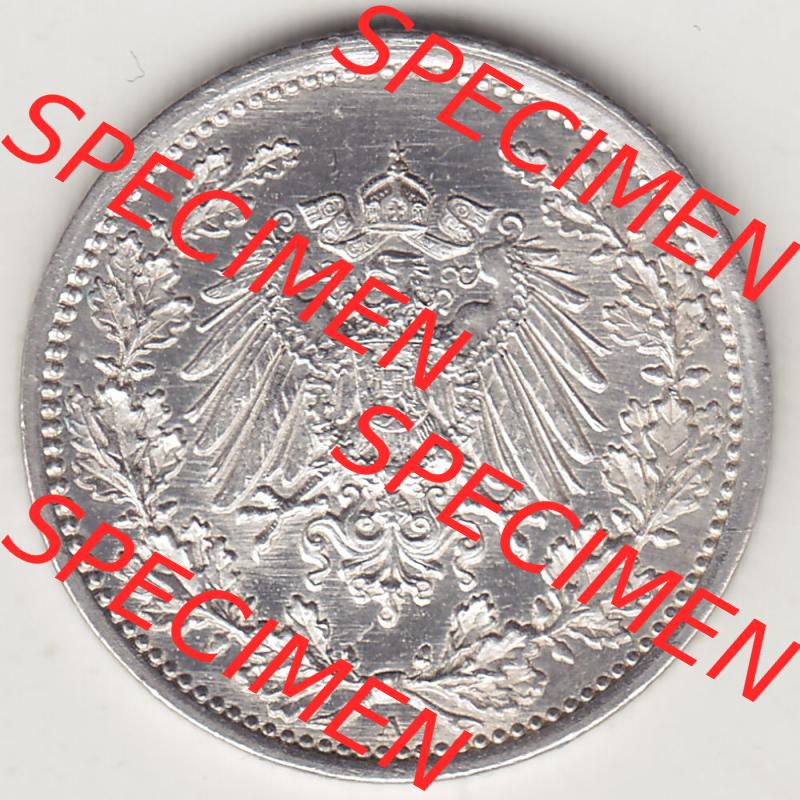 Münzen Deutschland 1871-1918 Kaiserreich Silbermünze 1905-1919, 1/2 Mark A 1917. Vorderseite einer Münze aus dem deutschen Kaiserreich in Europa als Digitales Bild /... Sammlung