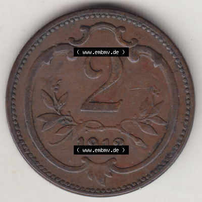 Münzen Österreich / Austria Eurovorläufer, Umlaufmünze vor Euroeinführung 1892-1915, 2 Heller 1912 (2) Sammlung