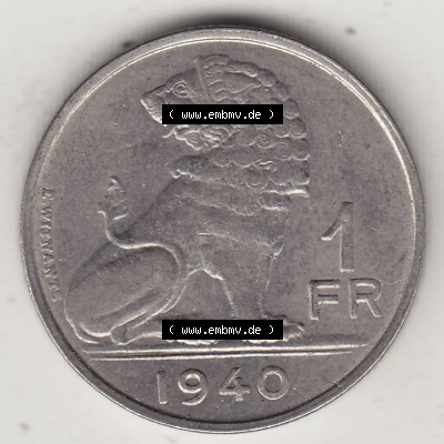 Alte Münzen KMS Belgien, Kursmünzensatz - Zusammenstellung 1938-1940, mit Münze 1939-1940, 1 FR, Franken, BELGIE - BELGIQUE... Sammlung