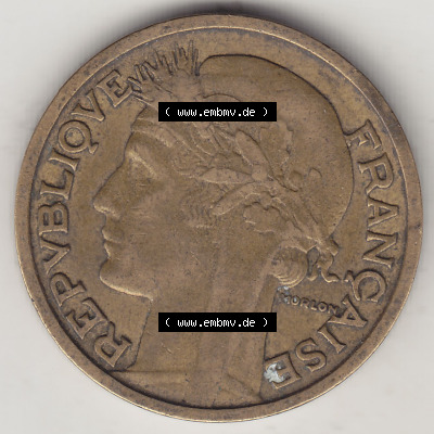 Münzen Frankreich Eurovorläufer, Umlaufmünze vor Euroeinführung 1931-1941, 2 Franken 1932 (Stück 2) LIBERTE EGALITE FRATERNITE.... Sammlung