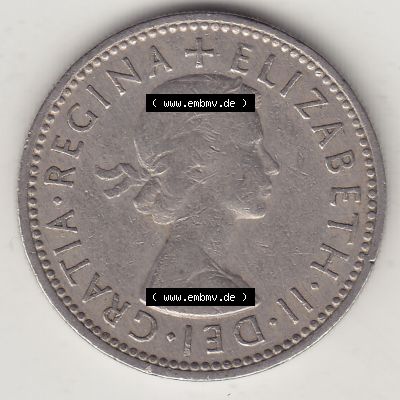 Münzen Großbritannien Eurovorläufer, Umlaufmünze vor Euroeinführung 1954-1970, 1 Schilling - Shilling, 1956-2 Wappen mit 3 Löwen. Vorderseite einer... Sammlung