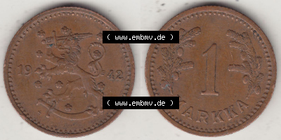 Alte Münzen Finnland, inoffizieller privater Kursmünzensatz / KMS - Zusammenstellung, mit Münze 1940-1951, 1 finnische Mark,... Sammlung