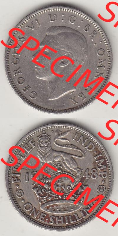 Münzen Großbritannien Eurovorläufer, Umlaufmünze vor Euroeinführung 1949-1951, 1 One Schilling - Shilling, 1948-1 Stehender Löwe auf Krone. Vorderseite... Sammlung