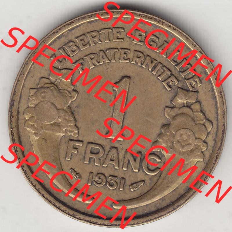 Münzen Frankreich Eurovorläufer, Umlaufmünze vor Euroeinführung 1931-1941, 1 Franken, 1 Franc, 1931-1 LIBERTE EGALITE FRATERNITE. Rückseite einer... Sammlung
