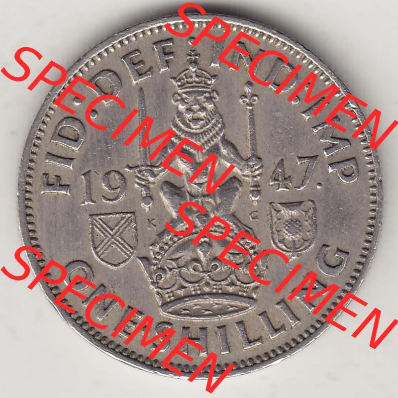 Münzen Großbritannien Eurovorläufer, Umlaufmünze vor Euroeinführung 1947-1948, 2 Schilling - One Shilling 1947-1 Sitzender Löwe auf Krone. Rückseite... Sammlung