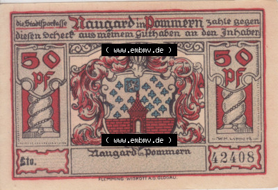 Notgeldscheine aus Naugard 50 Pfennig, Seine großen Männer (1) Sammlung