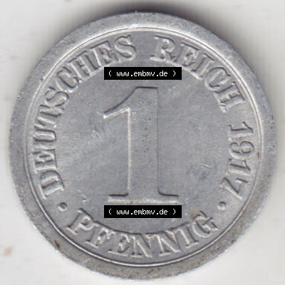 Münzen Deutschland 1918-1932 Weimarer Republik 1916-1918, 1 Pfennig A 1917 I. (1) Sammlung