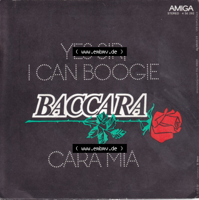 Amiga Schallplatten: Amiga 1977, Baccara mit Yes Sir, I Can Boogie und Cara Mia. Vorderseite der Schallplatte aus privater Sammlung,... Sammlung