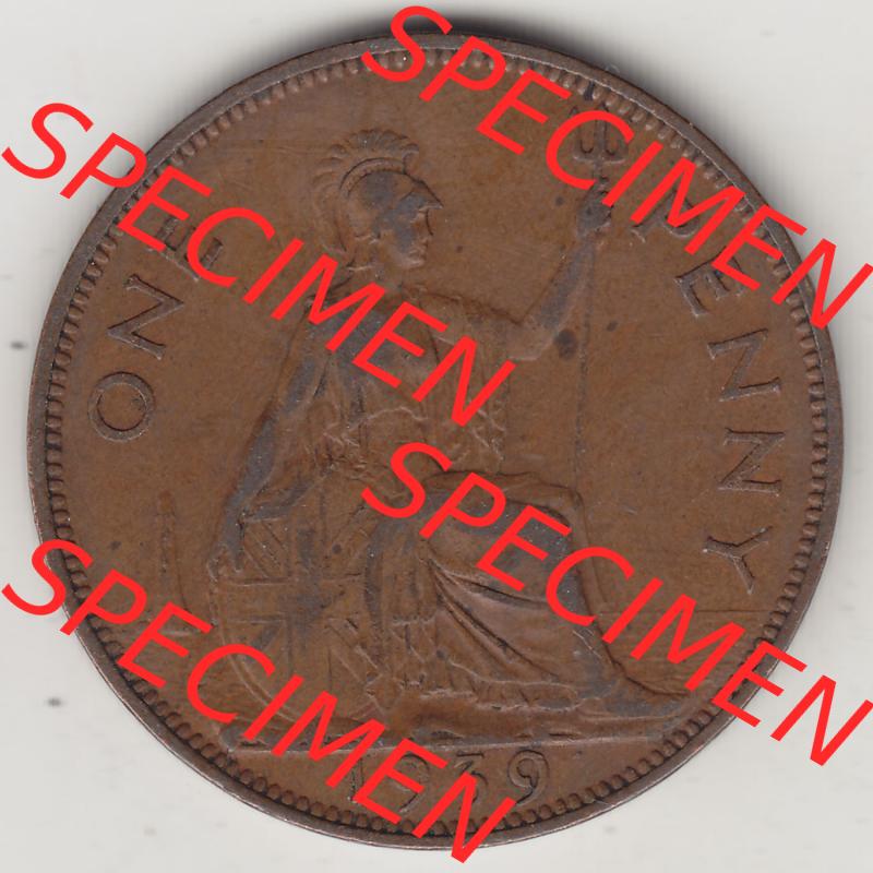 Münzen Großbritannien Eurovorläufer, Umlaufmünze vor Euroeinführung 1937-1948. 1 One Penny 1939-1, George VI, GEORGIVS VI DGBROMNREX FDINDIMP.... Sammlung