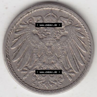 Münzen Deutschland 1871-1918 Kaiserreich 1890-1915, 5 Pfennig A, 1908 I. (2) Sammlung