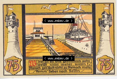 Notgeldscheine aus Sellin 1922, 75 Pfennig Wirst alt du und gebrechlich (2) Sammlung