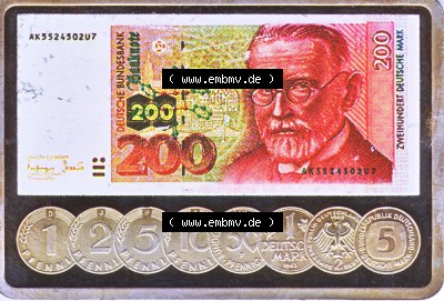Silberbarren Europa Deutsche Banknoten-Motiv 200 DM zu 1 Unze Silber Sammlung