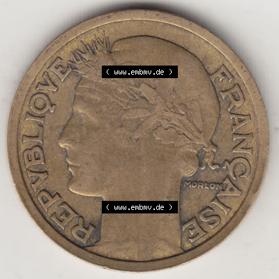 Münzen Frankreich Eurovorläufer, Umlaufmünze vor Euroeinführung 1931-1941, 1 Franken, 1 Franc, 1934 (Stück 1) LIBERTE EGALITE... Sammlung