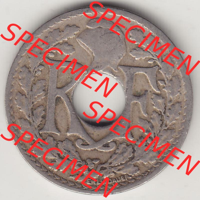 Münzen Frankreich Eurovorläufer, Umlaufmünze vor Euroeinführung 1917-1938, 10 Centimes - Cmes 1925. Vorderseite einer Münze aus Europa als Digitales Bild /... Sammlung