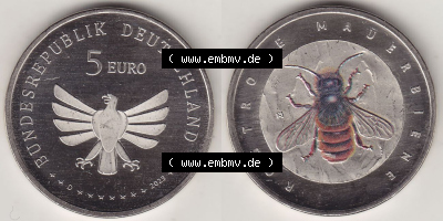 Münzen Deutschland 2023, 5 Euro Sammlermünze aus der Serie „Wunderwelt der Insekten“-Insektenreich 2023-2023, 5 Euro Münzzeichen... Sammlung