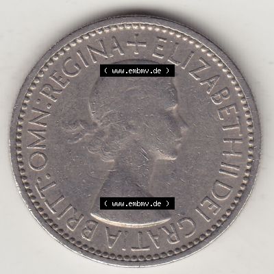 Münzen Großbritannien Eurovorläufer, Umlaufmünze vor Euroeinführung 1954-1970, 1 Schilling - One Shilling, 1953-1 Wappen mit drei Löwen. Vorderseite... Sammlung