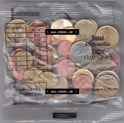 Münzen Euromünzen 2002, Starterkits Spanien (2) Sammlung