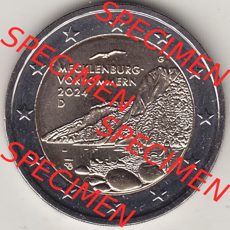 Münzen Euromünzen 2024, Deutschland 2 Euro Gedenkmünze 2024-2024, 2 Euro G Mecklenburg-Vorpommern - Königsstuhl. 2 Euro Gedenkmünze, gültiges Zahlungsmittel... Sammlung